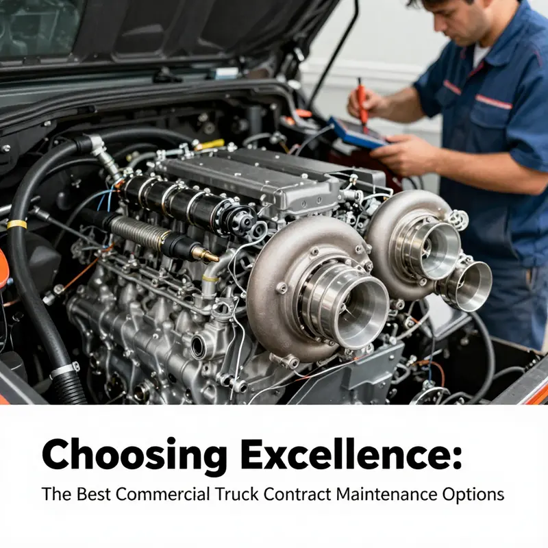 A scene depicting expert mechanics tending to commercial trucks, emphasizing the importance of specialized maintenance services.