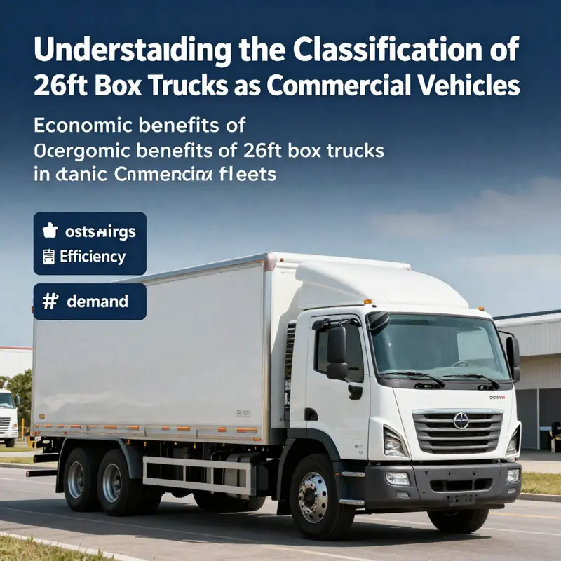 A 26ft box truck engaged in commercial delivery, emphasizing its significance in urban logistics.