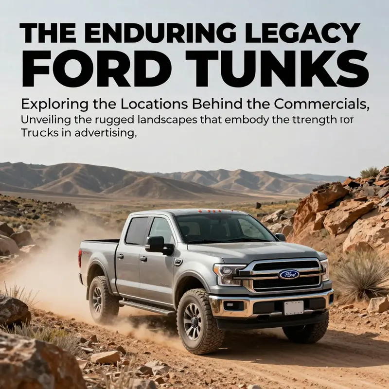 A Ford truck in a scenic rugged landscape, embodying the essence of the brand's commercial filming locations.