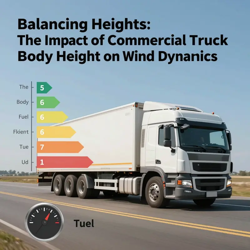 Illustration of how different truck body heights interact with wind dynamics, affecting aerodynamics and drag.