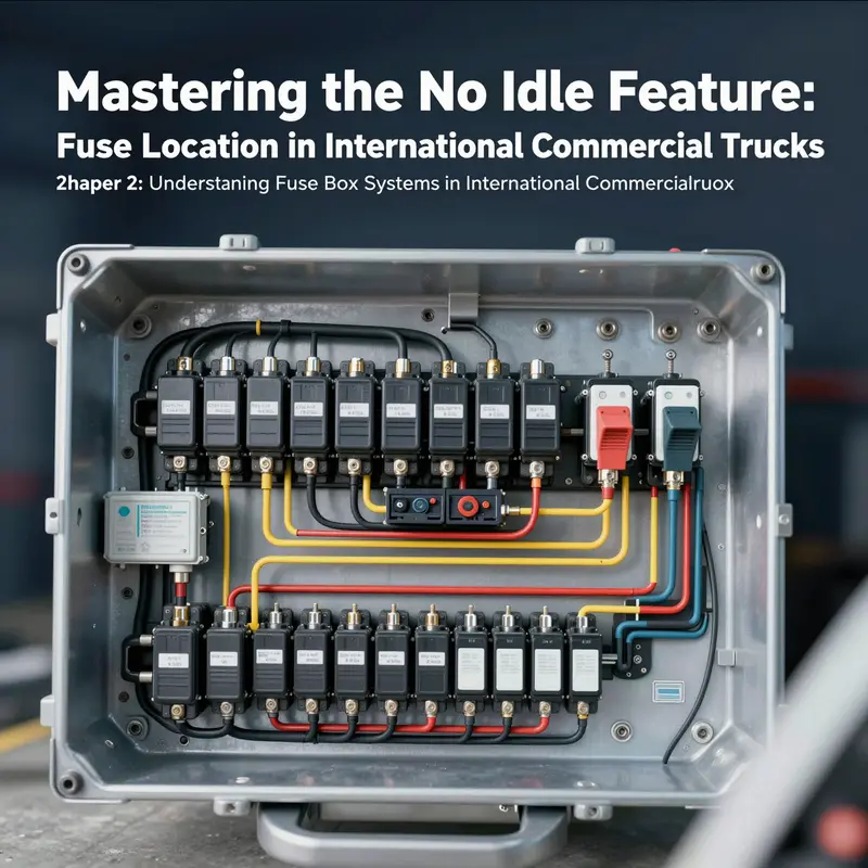 The fuse box layout illustrating crucial connections for the no idle function.