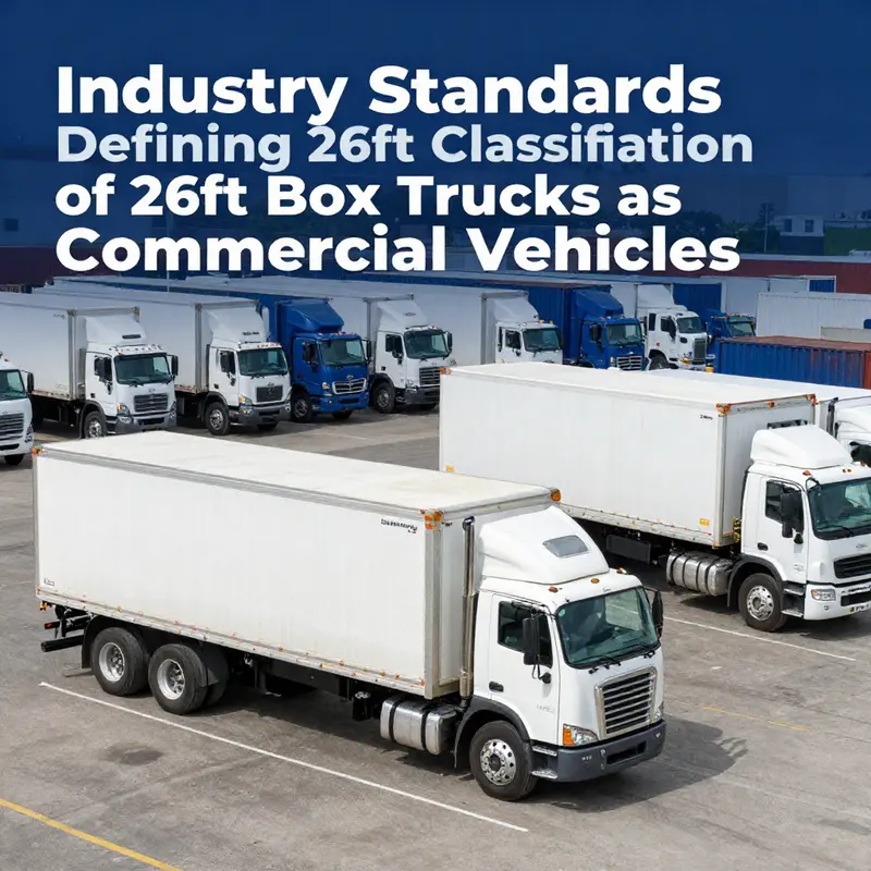 A 26ft box truck engaged in commercial delivery, emphasizing its significance in urban logistics.