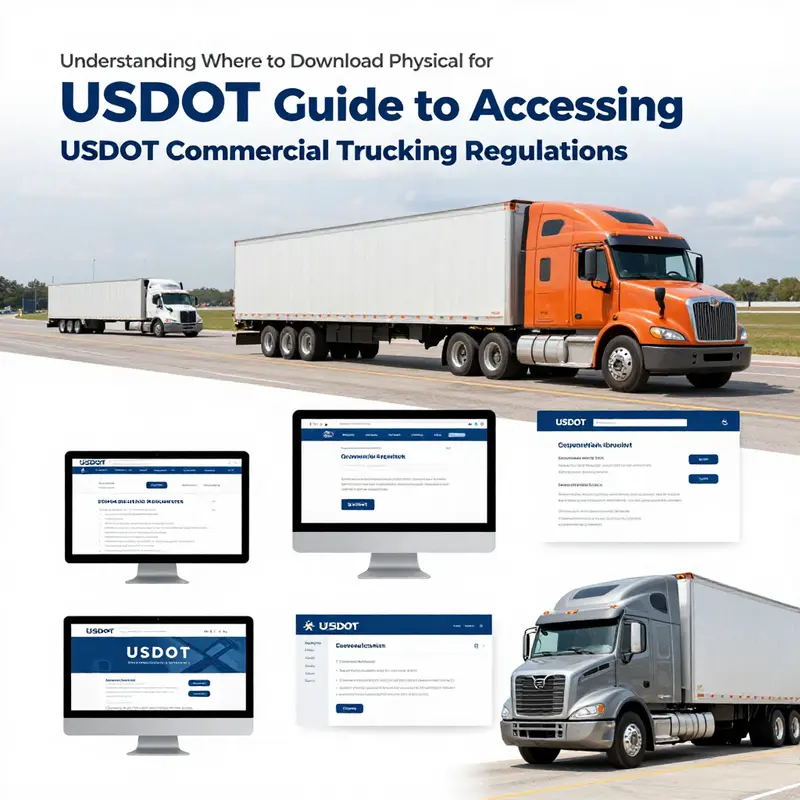 Infographic illustrating the various channels for accessing USDOT trucking regulations.