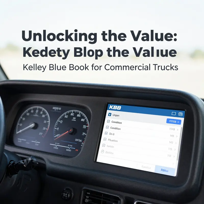 A dashboard view showing essential data used in KBB valuation for commercial trucks.