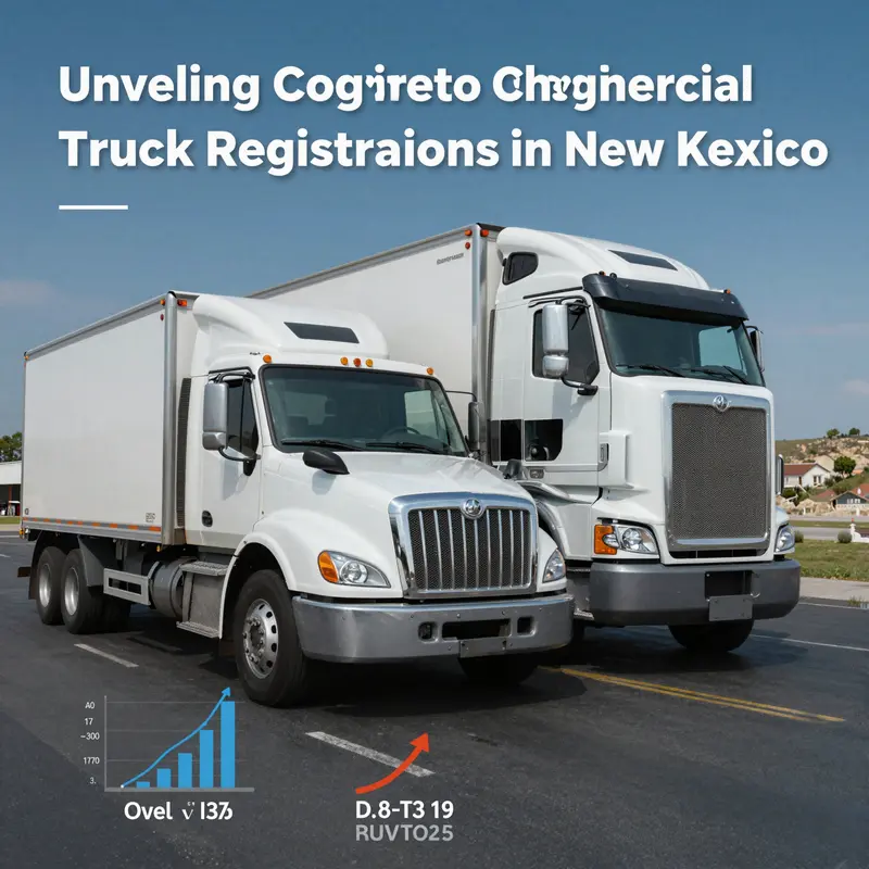 Trends depicting the fluctuation of commercial truck registrations in New Mexico over recent years.