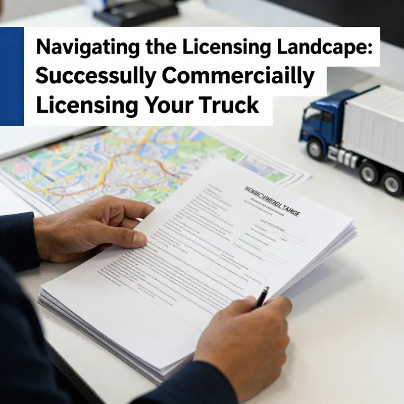 A business owner navigating the registration process for their trucking company.