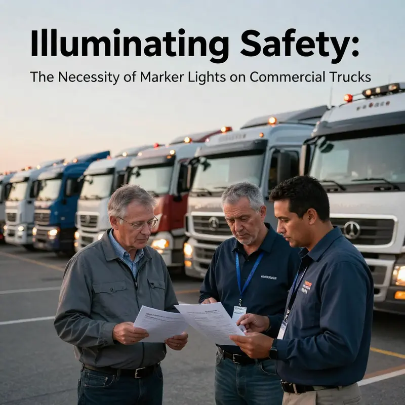 Marker lights are legally mandated on commercial trucks for compliance with safety regulations.
