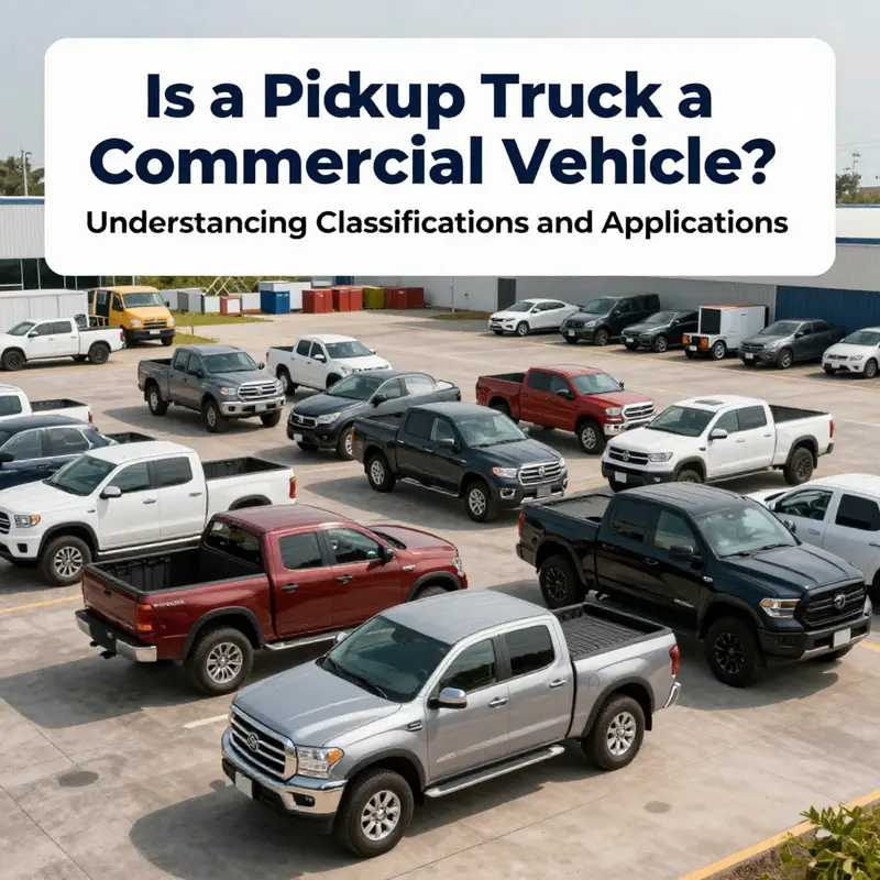 A logistics yard filled with various pickup trucks, showcasing their importance in commercial operations.