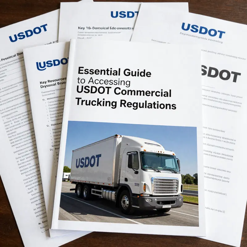 Infographic illustrating the various channels for accessing USDOT trucking regulations.