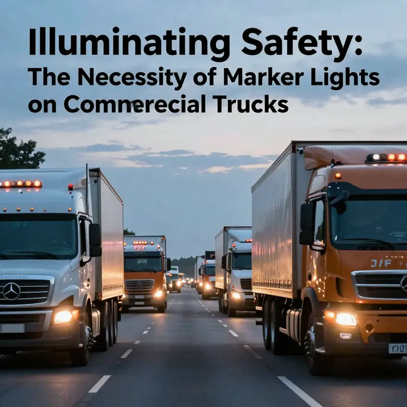 Marker lights are legally mandated on commercial trucks for compliance with safety regulations.