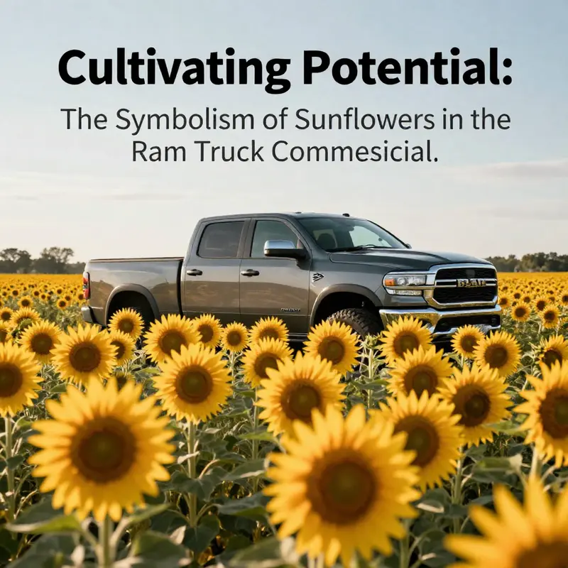 The sunflower field embodies the resilience and transformative capabilities of the Ram truck.