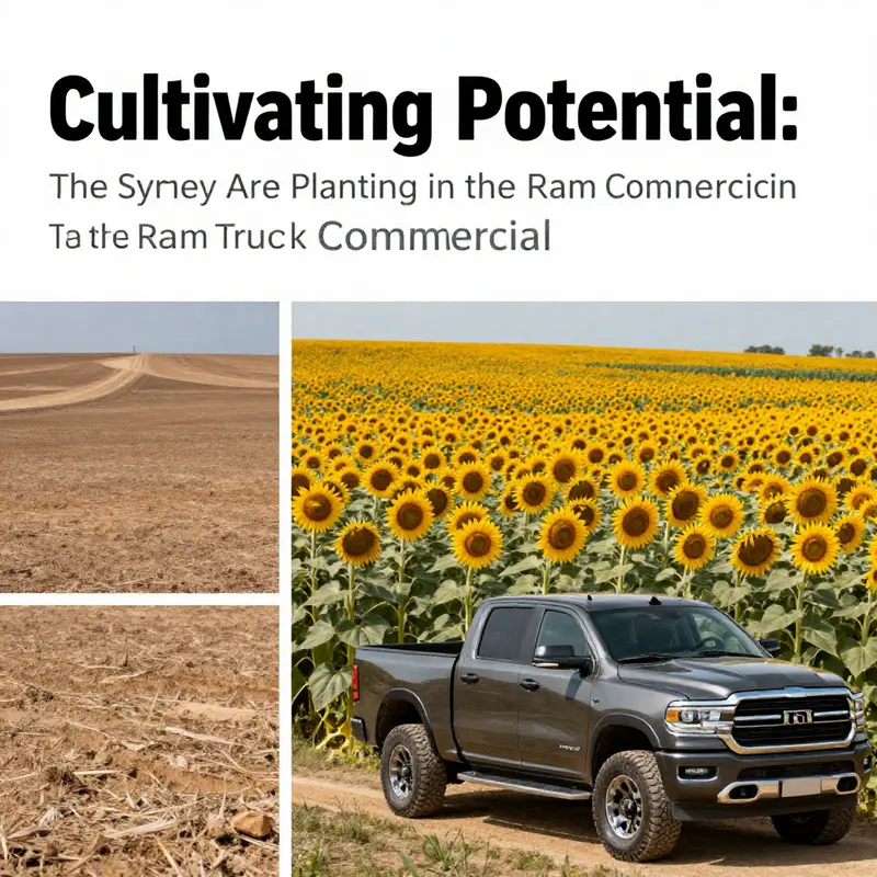 The sunflower field embodies the resilience and transformative capabilities of the Ram truck.