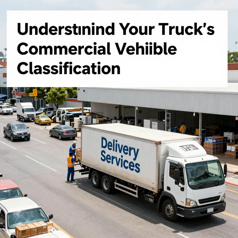 A commercial truck actively engaged in business operations, illustrating the primary use that classifies it as a commercial vehicle.