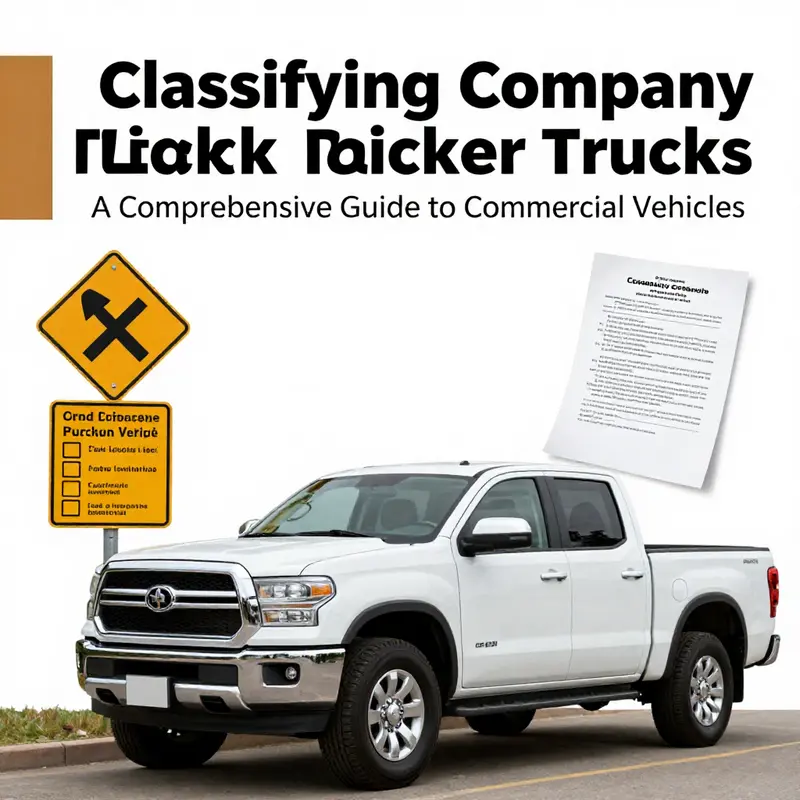 Illustration depicting various pickup trucks used in commercial settings, emphasizing their classification.