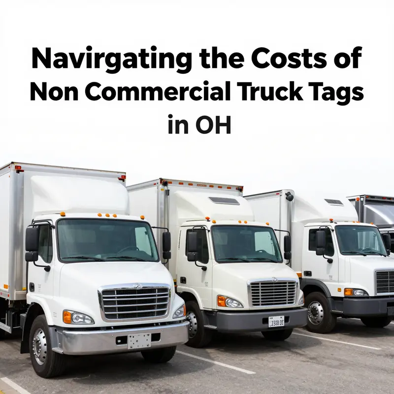 Various non-commercial trucks with clear weight classes and their associated registration fees.