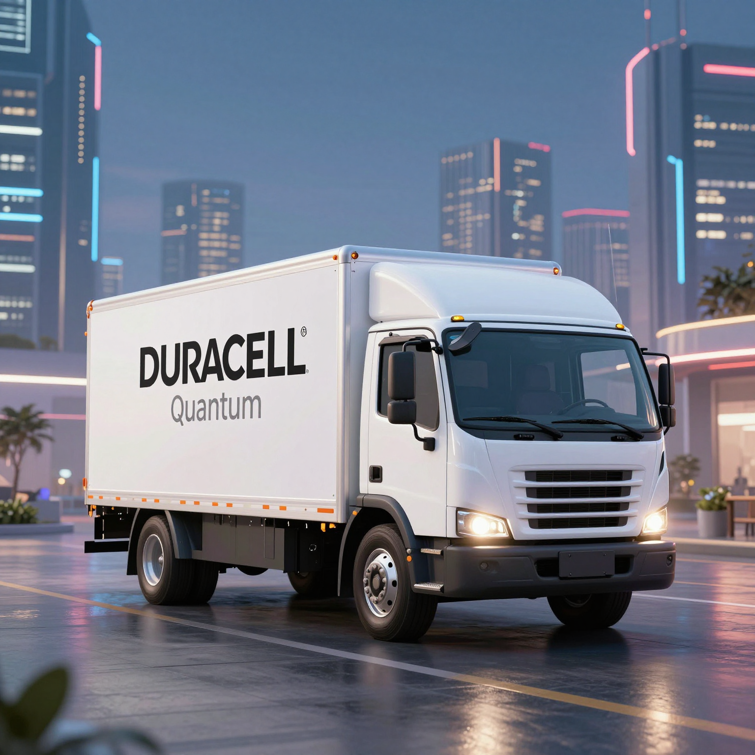 A glowing truck symbolizing Duracell Quantum's power