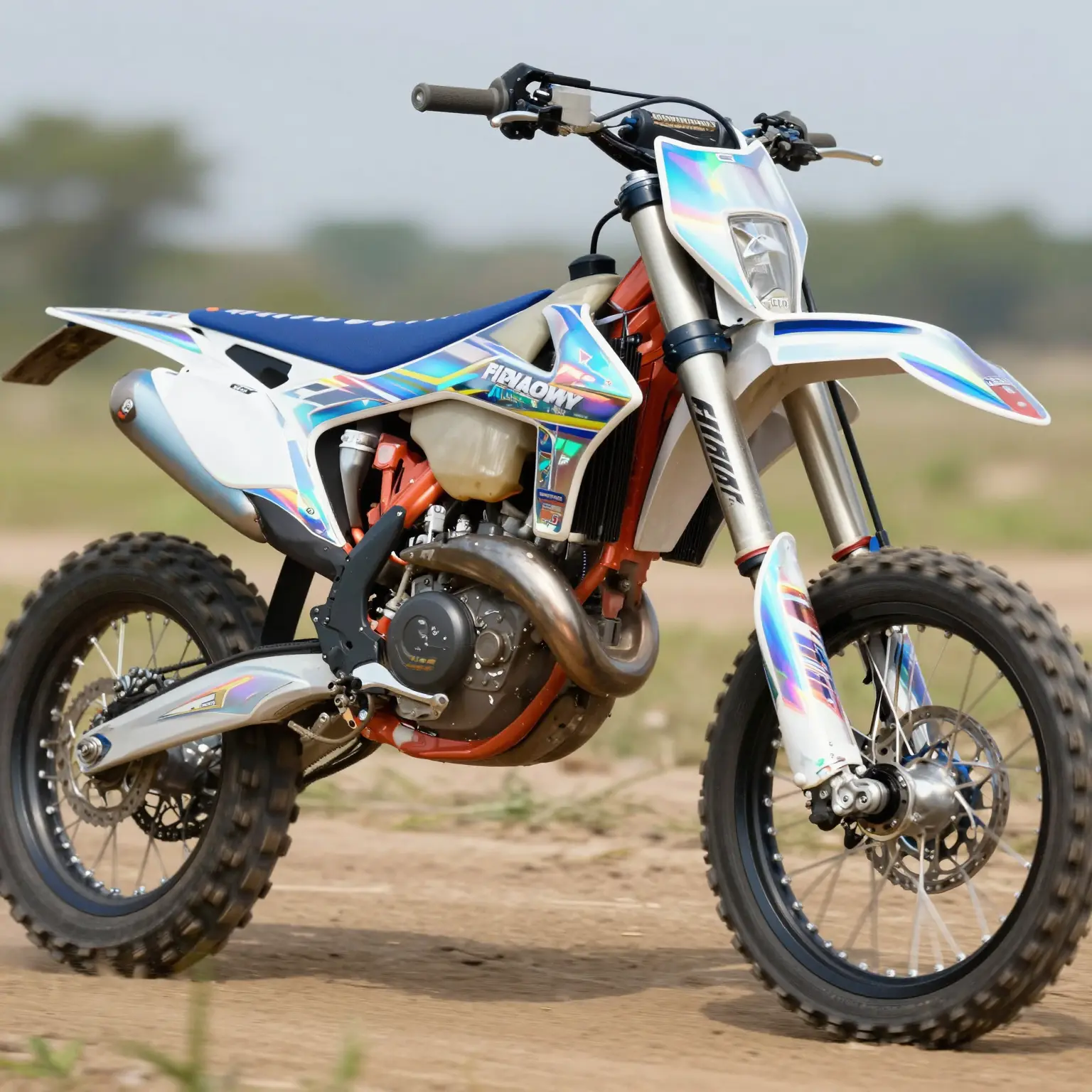 Holographic Chrome Dirt Bike Graphics